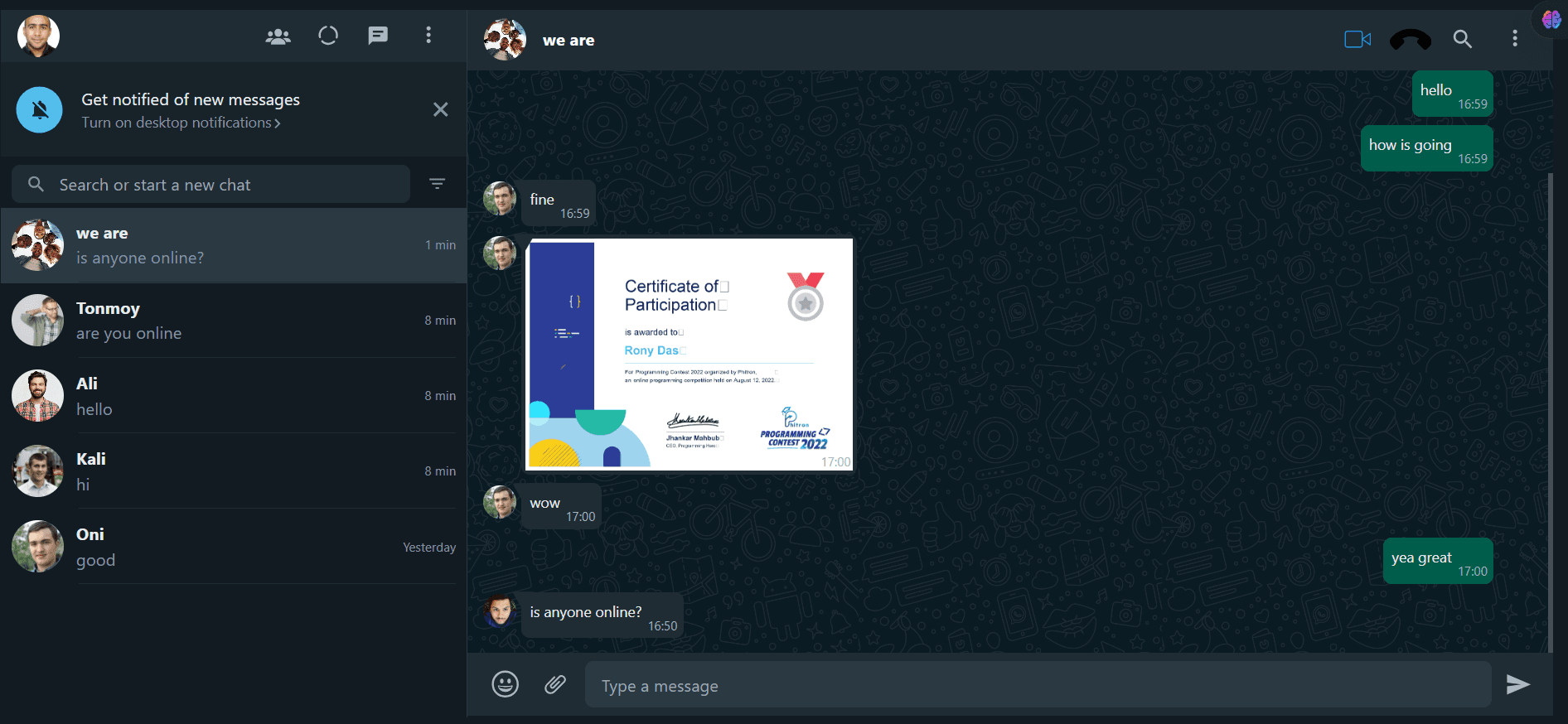 WhatsApp Clone (Full-Stack) image